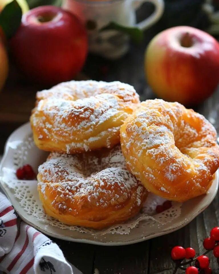 Vegan Apple Puff Pastry Doughnuts