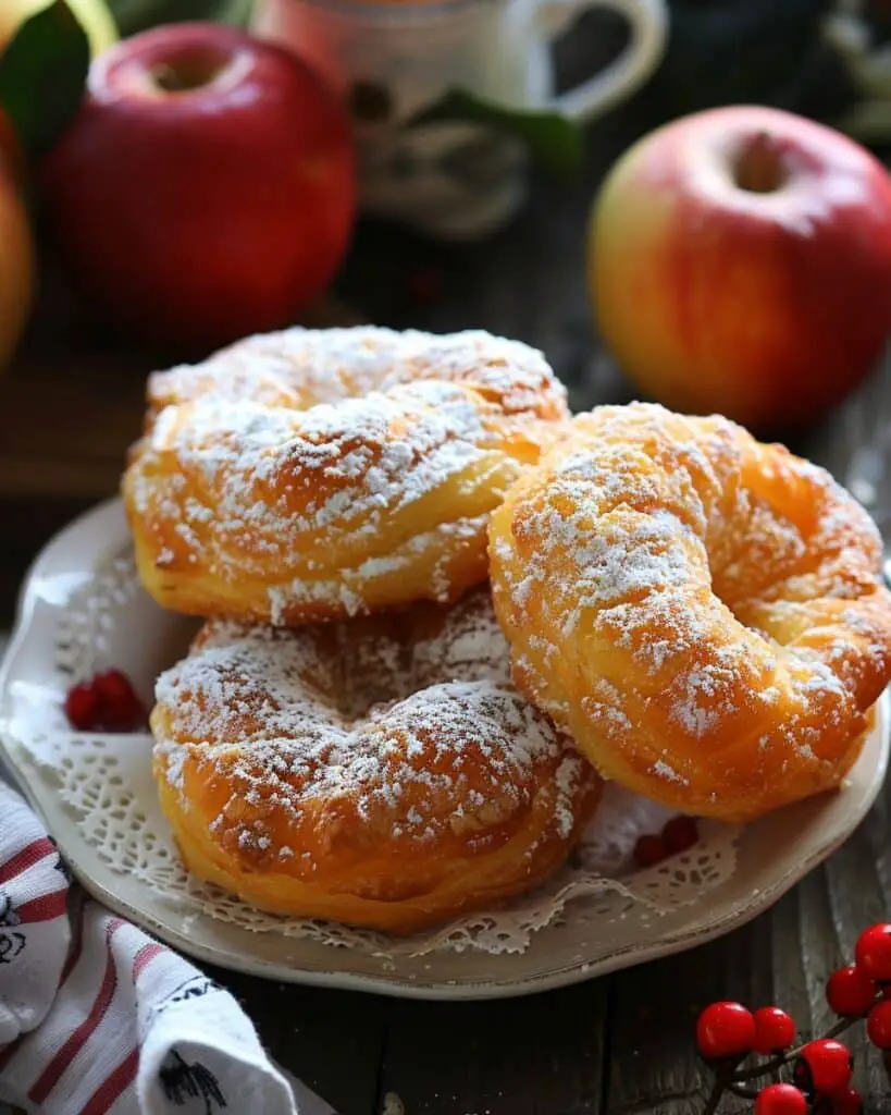 Vegan Apple Puff Pastry Doughnuts