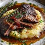 Slow-Braised Beef Brisket with Herb Grits
