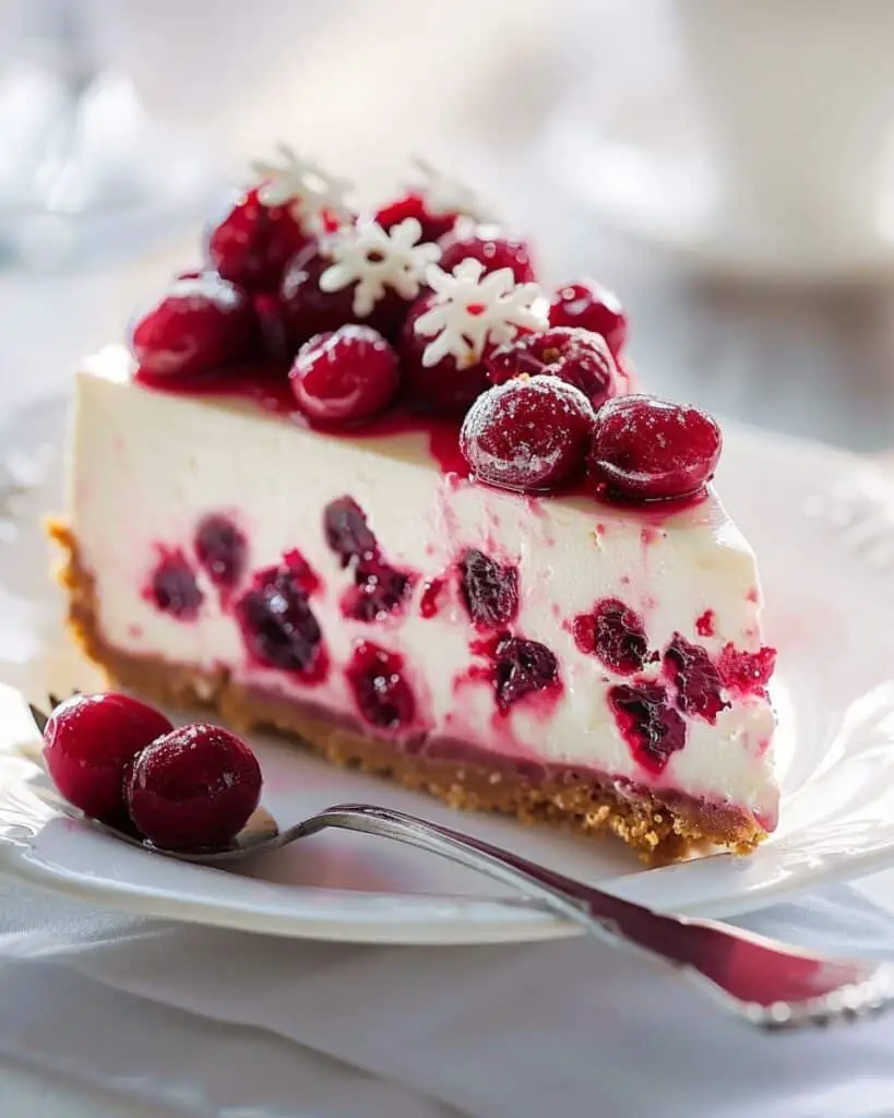 Cranberry White Chocolate Cheesecake