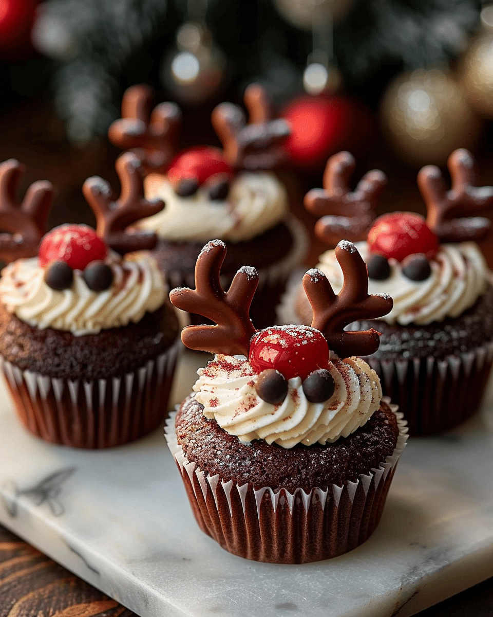 Easy Reindeer Cupcakes