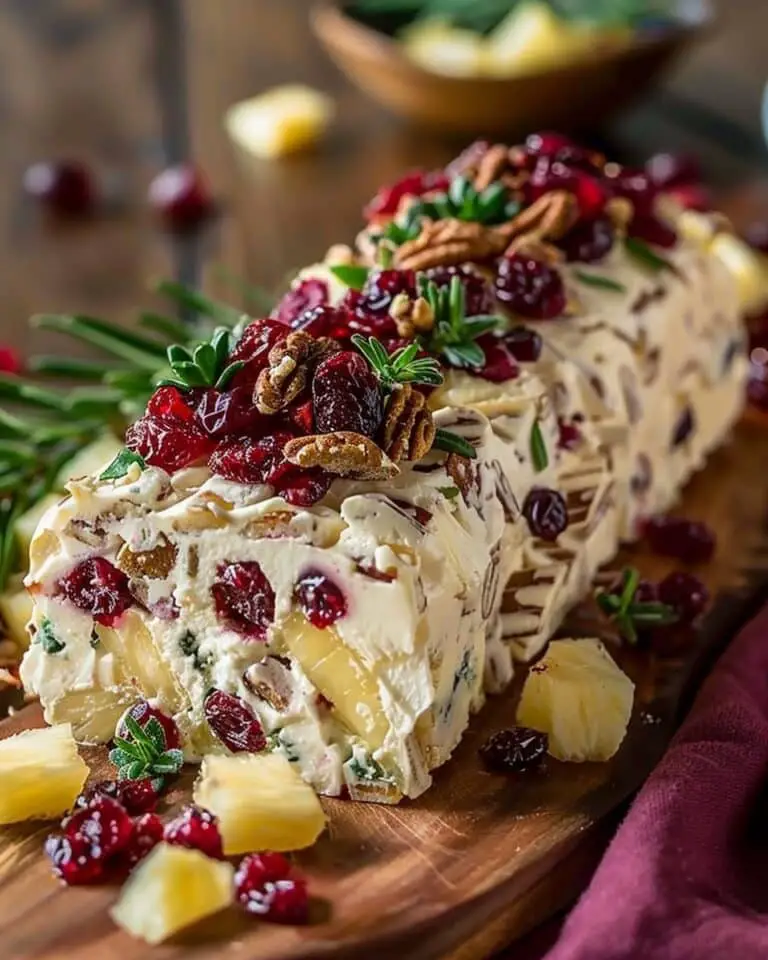 Pineapple Cranberry Holiday Cheese Log