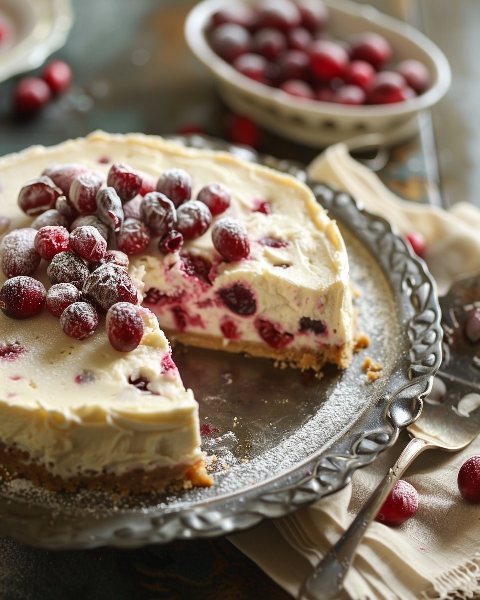 Cranberry White Chocolate Cheesecake