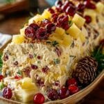Pineapple Cranberry Holiday Cheese Log