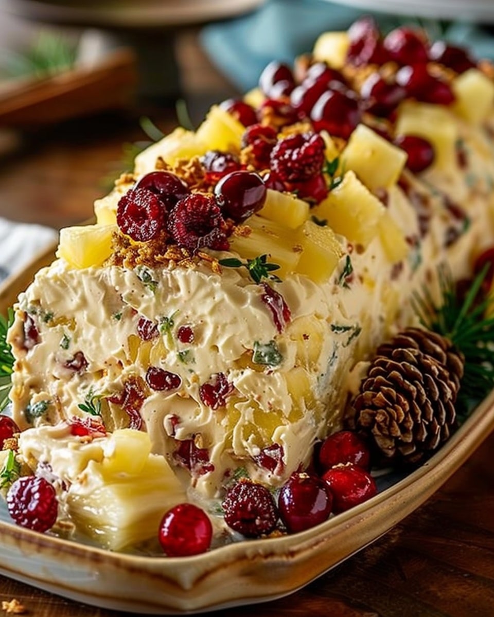 Pineapple Cranberry Holiday Cheese Log