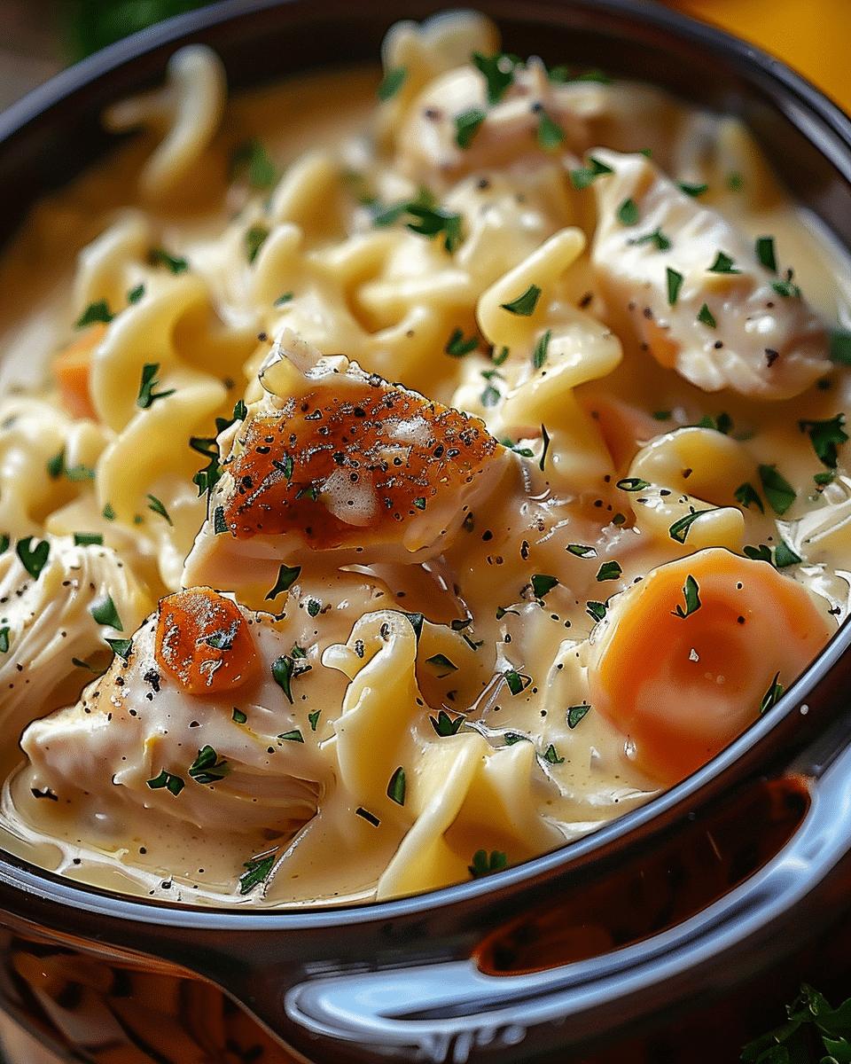 Comforting Chicken & Noodles Crock Pot