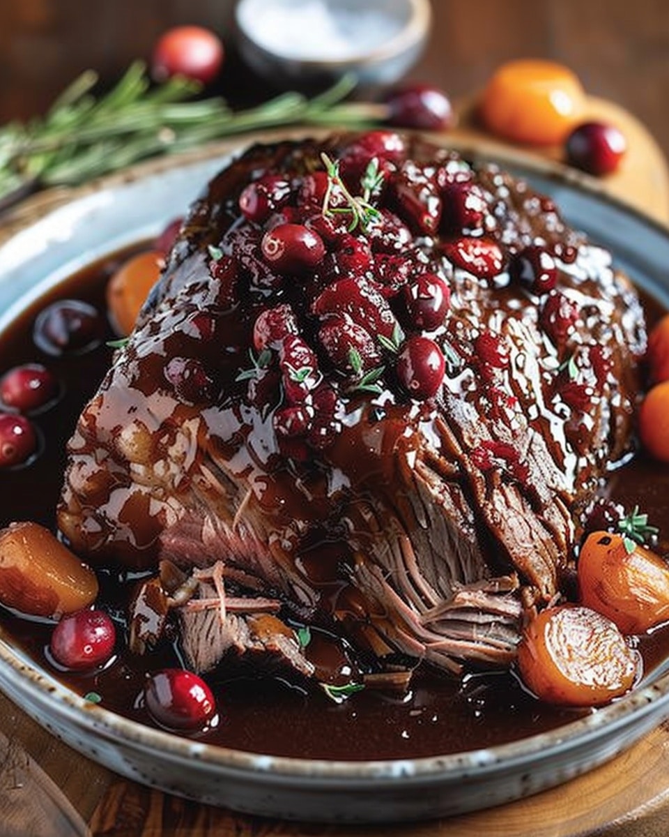 Fall-Apart Balsamic Beef with Cranberry Glaze