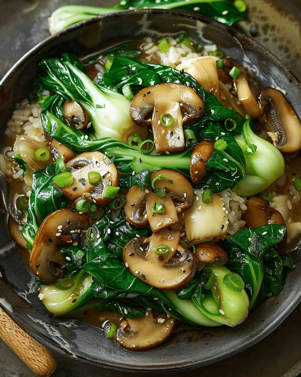 Garlic Mushroom Bok Choy Stir-Fry