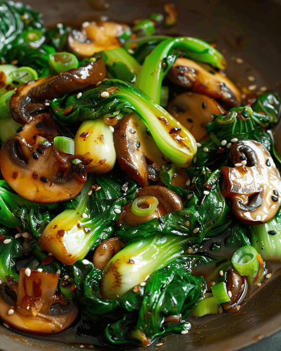 Garlic Mushroom Bok Choy Stir-Fry
