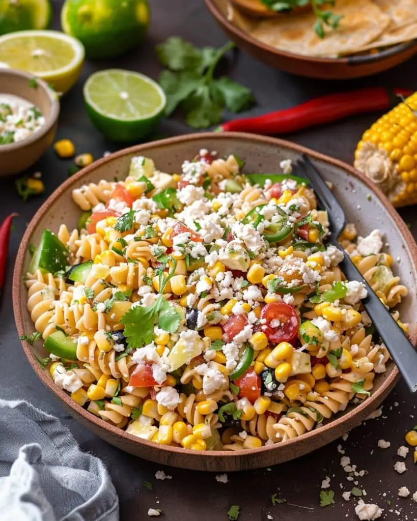 Mexican street corn pasta salad