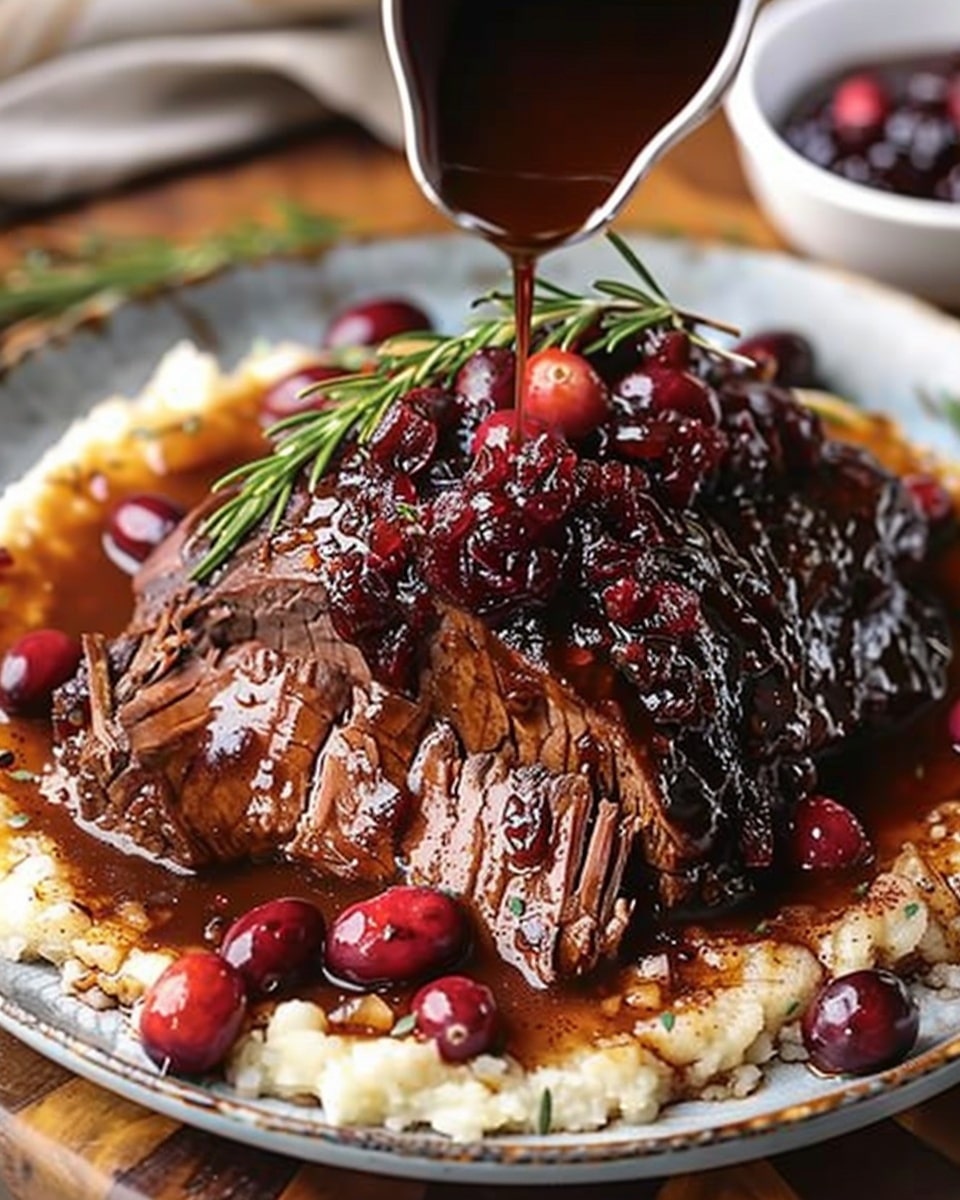 Fall-Apart Balsamic Beef with Cranberry Glaze