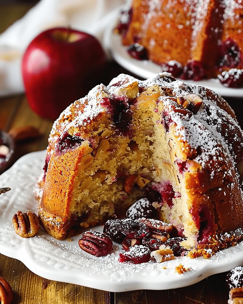 Cranberry Apple Pecan Bundt Cake
