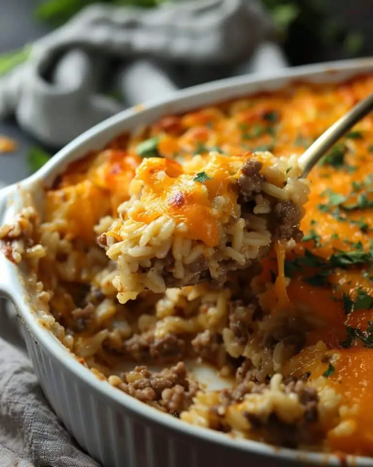 Cheesy Hamburger Rice Casserole