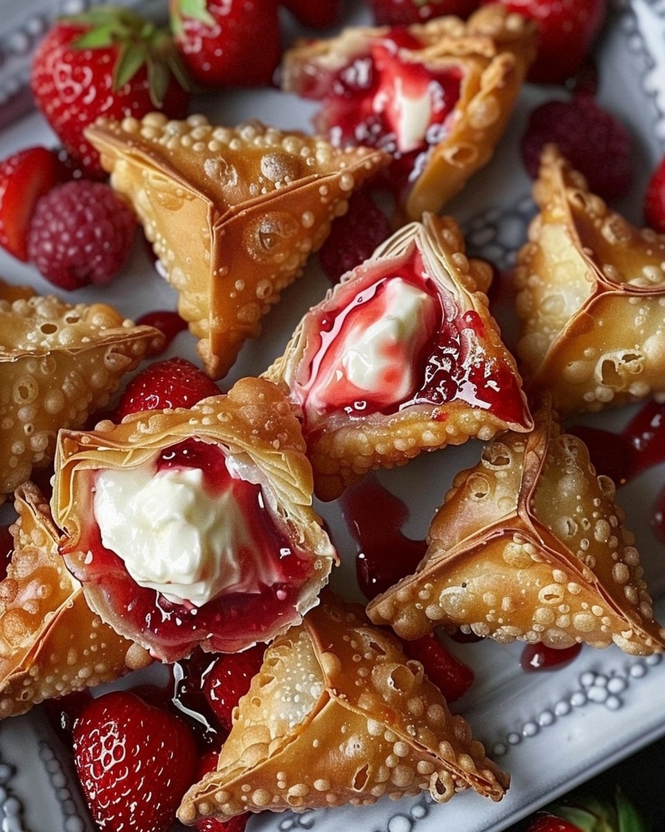 Deep Fried Strawberry Cheesecake Wonton Bites Recipe