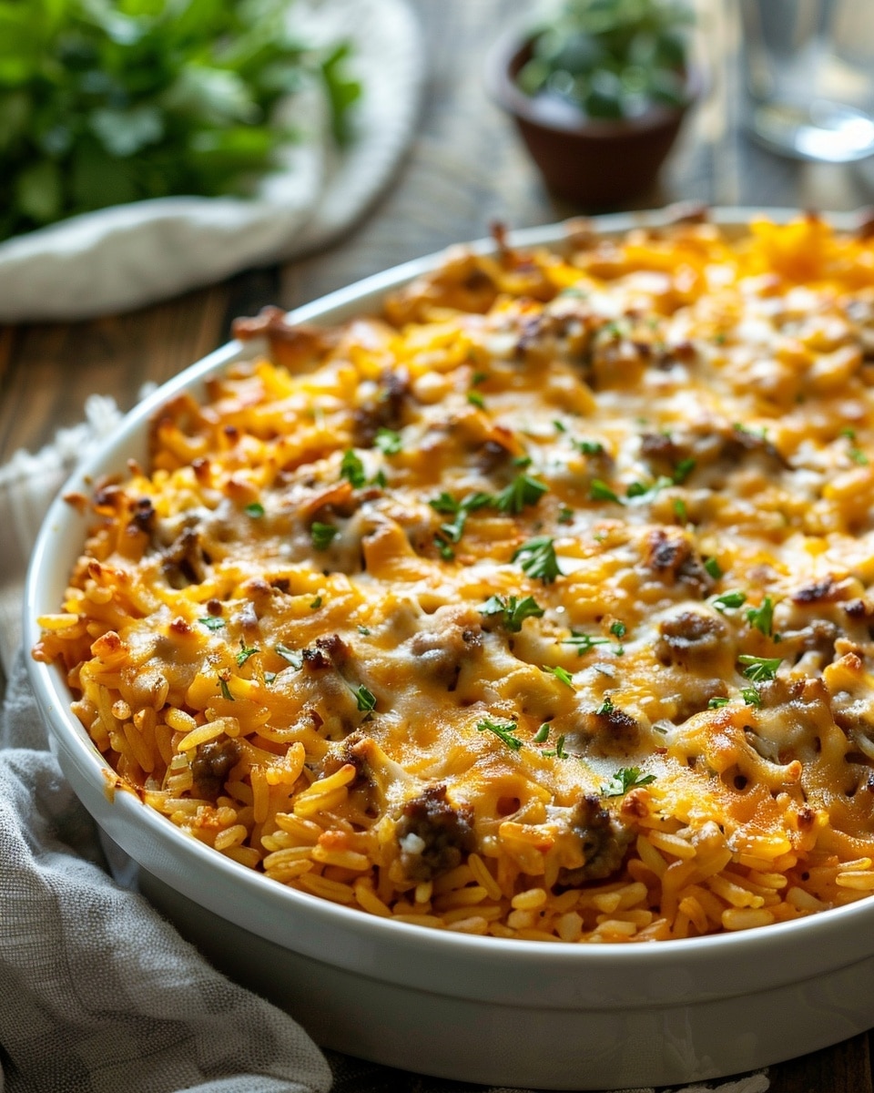 Cheesy Hamburger Rice Casserole