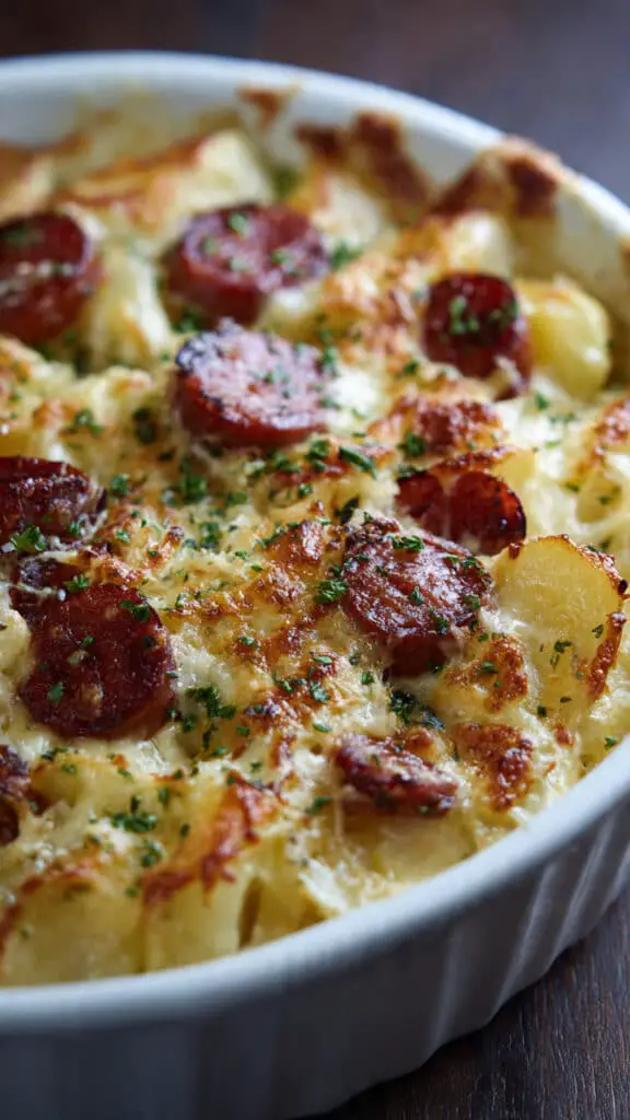 Cheesy Ranch Potatoes and Smoked Sausage