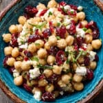 Feta & Cranberry Chickpea Salad with Lemon Vinaigrette