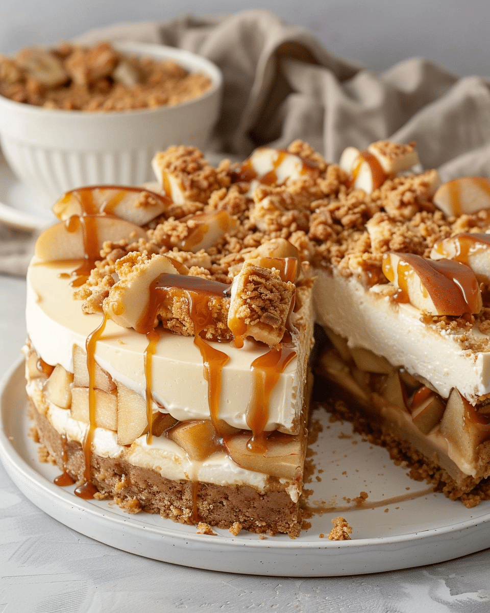 Salted Caramel Apple Pie Cheesecake