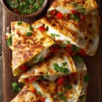 Chicken, Pepper & Avocado Quesadillas with Fresh Cilantro Salsa