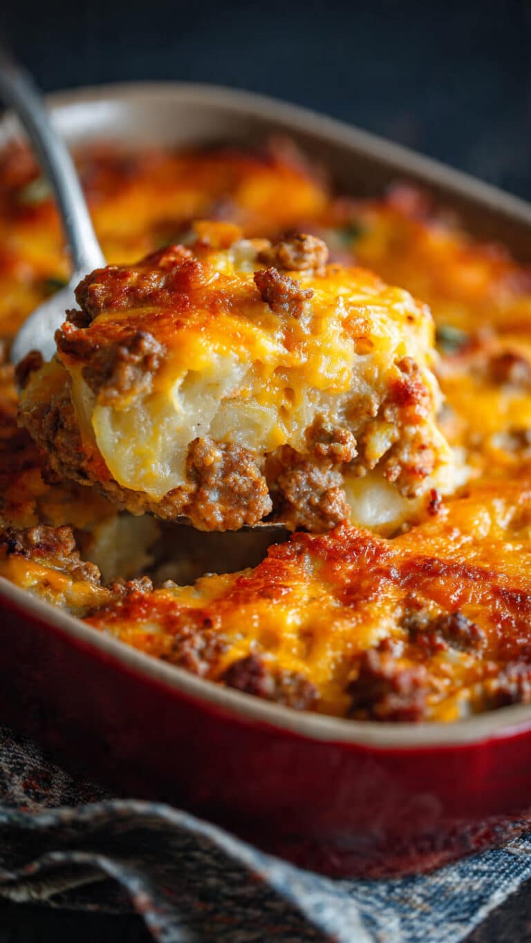 Cheesy Ground Beef & Potato Casserole