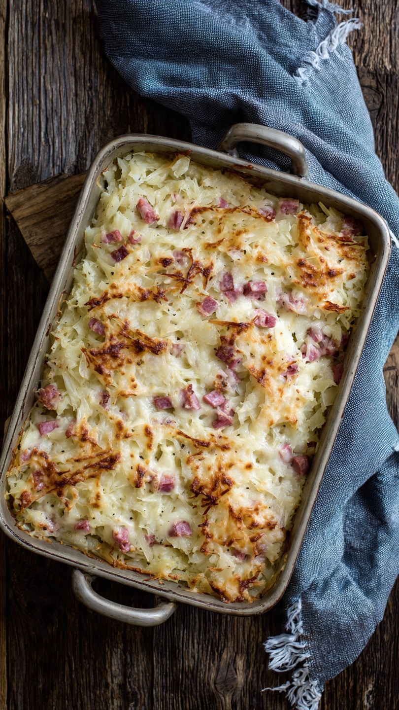 Classic Reuben Bake with Corned Beef, Sauerkraut & Swiss