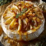 Golden Baked Brie with Caramelized Apples and Thyme
