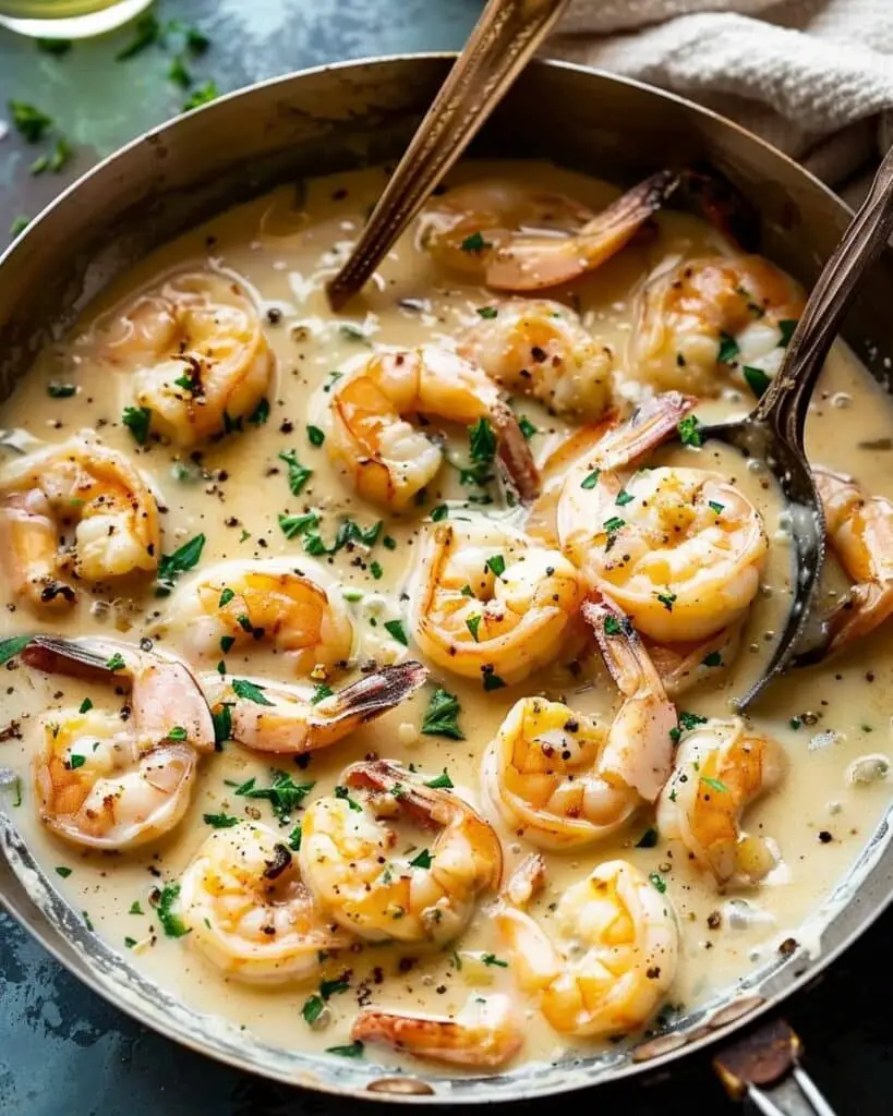 Creamy Garlic Prawns