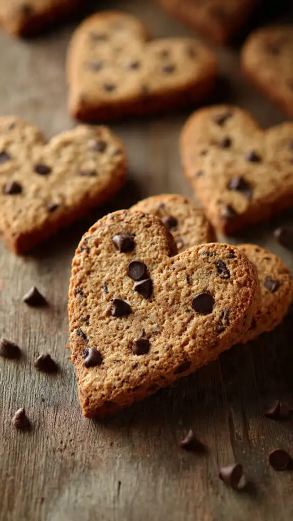 Heart-Shaped Chocolate Chip Cookies