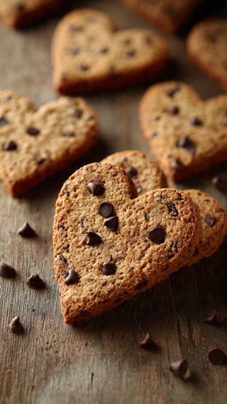 Heart-Shaped Chocolate Chip Cookies