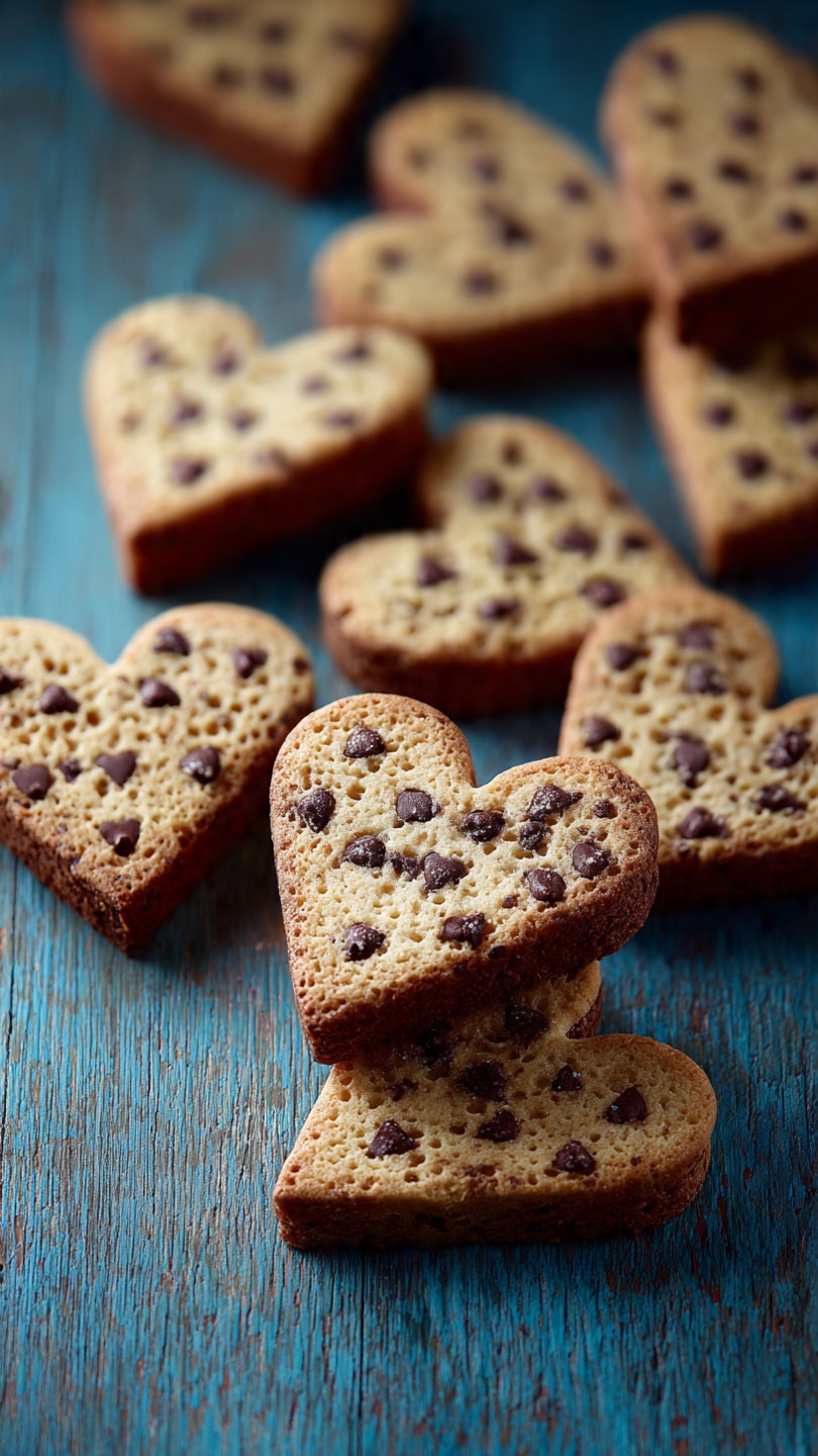 Heart-Shaped Chocolate Chip Cookies