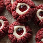 Red Velvet Cream Cheese Thumbprint Cookies