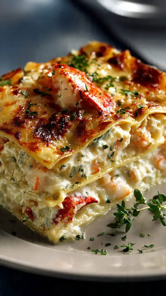 Seafood Lasagna with Lobster and Shrimp Delight
