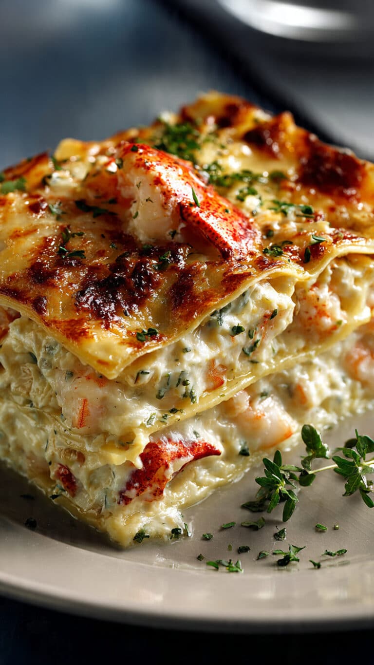 Seafood Lasagna with Lobster and Shrimp Delight