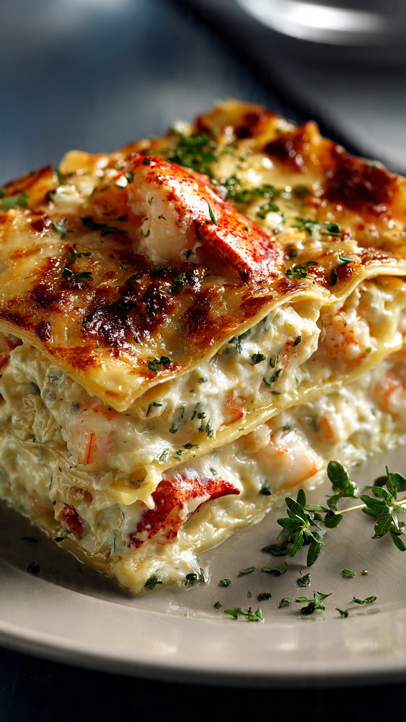 Seafood Lasagna with Lobster and Shrimp Delight