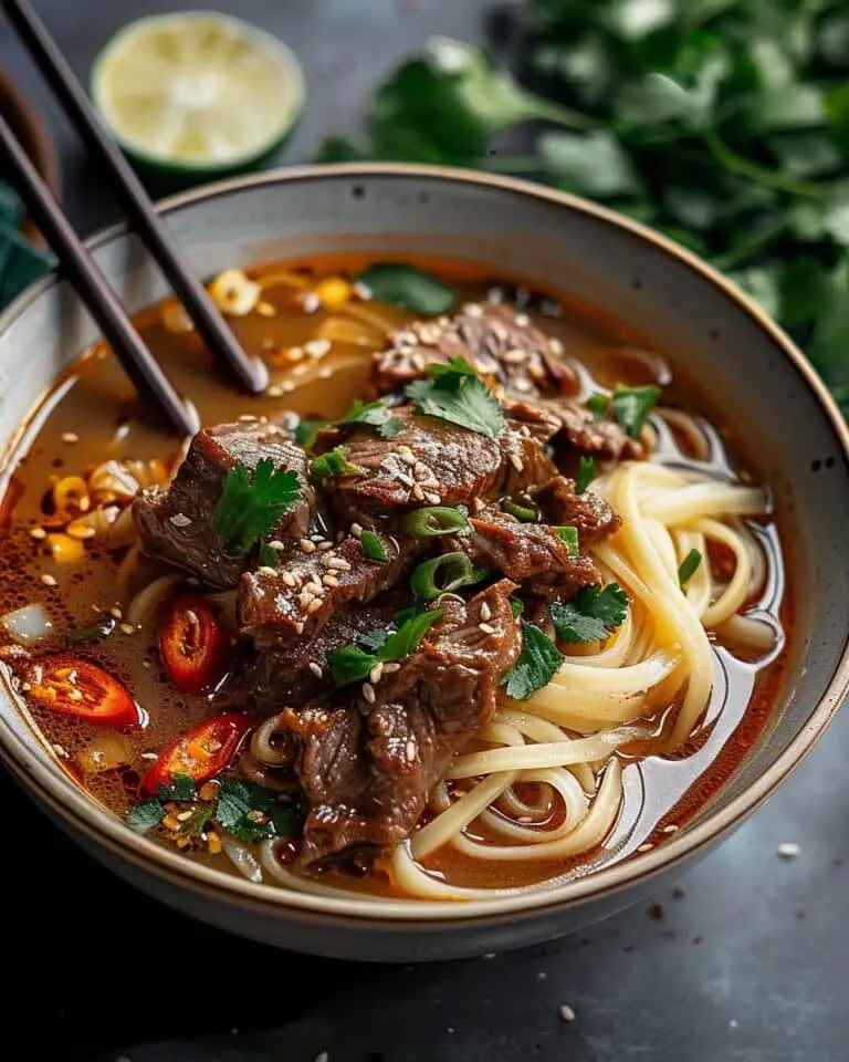 Delicious Satay Beef Noodle Soup
