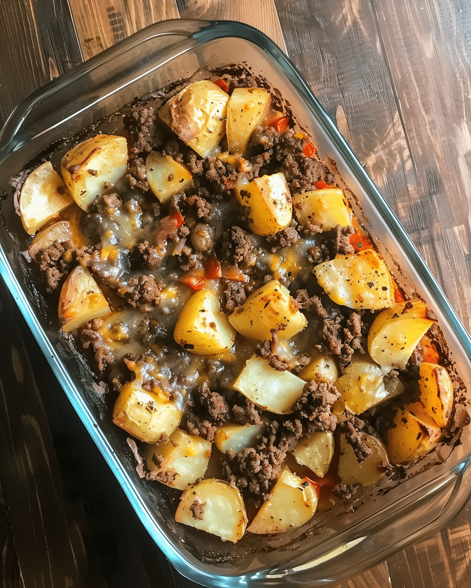 Ground Beef and Potatoes Casserole | Easy Dinner