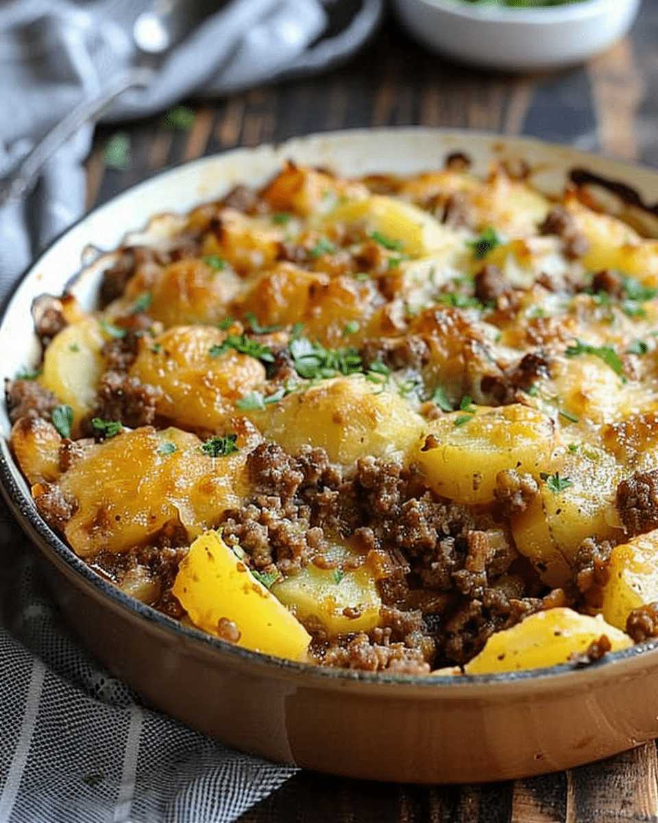 Ground Beef and Potatoes Casserole | Easy Dinner