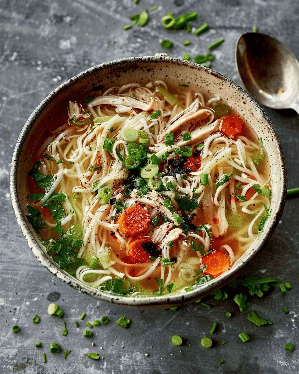 Classic Ginger Garlic Chicken Noodle Soup