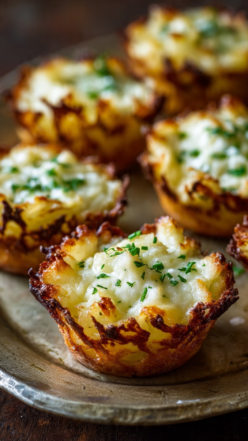 Garlic Parmesan Mashed Potato Cups