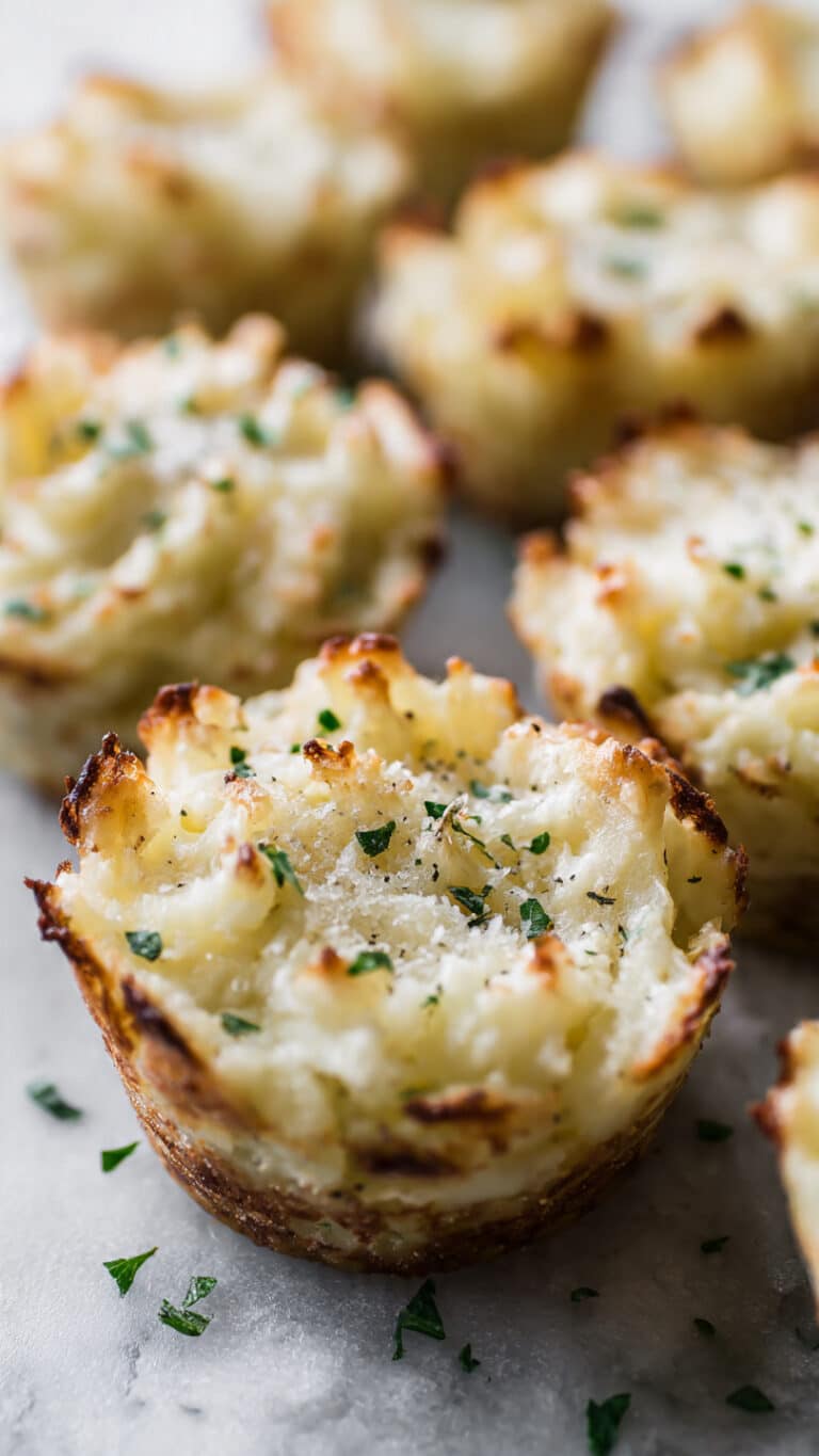 Garlic Parmesan Mashed Potato Cups