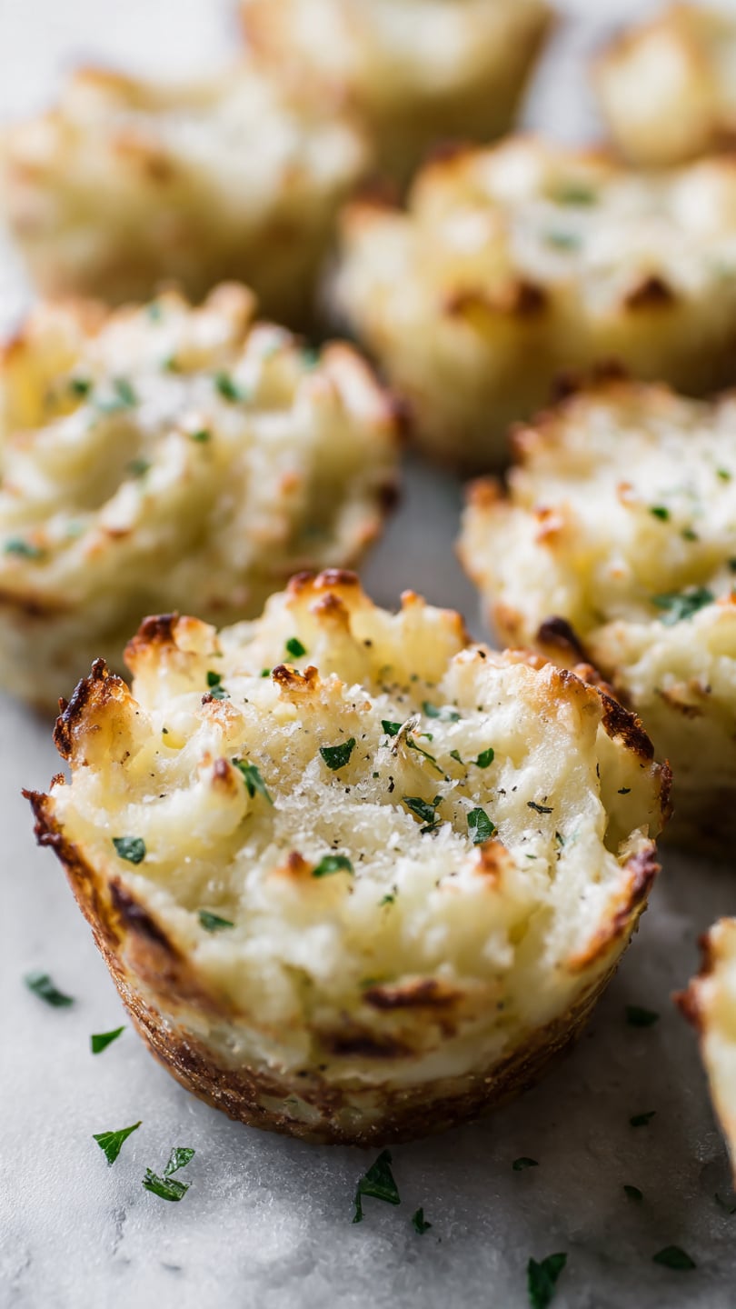 Garlic Parmesan Mashed Potato Cups