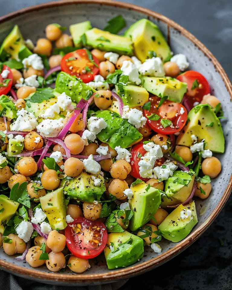 Chickpea Feta Avocado Salad