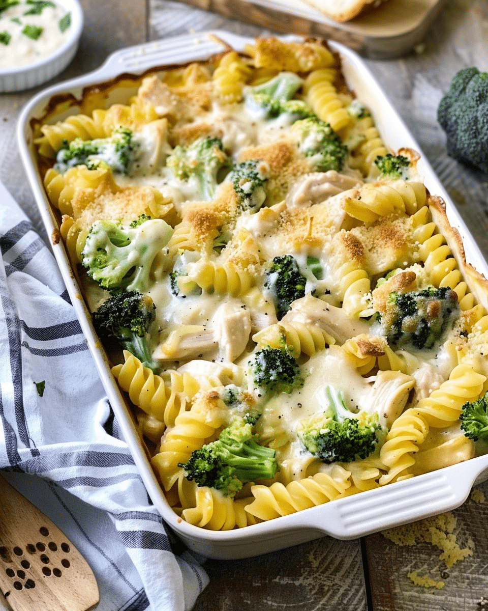 Creamy Chicken Broccoli Pasta Bake