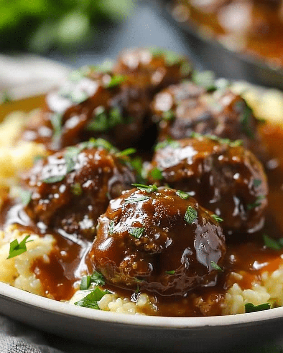 Slow Cooker Salisbury Steak Meatballs