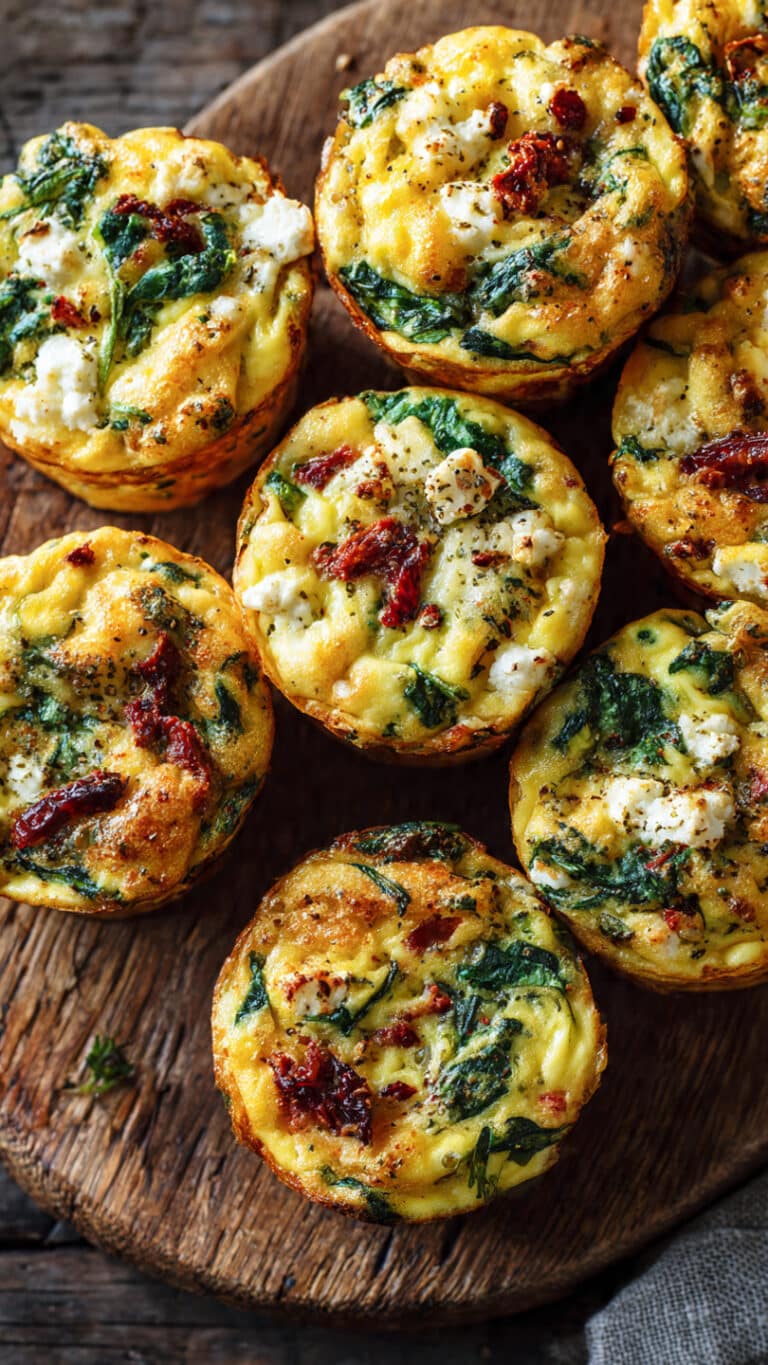 Savory Spinach, Feta, and Sun-Dried Tomato Egg Muffins for a Perfect Breakfast
