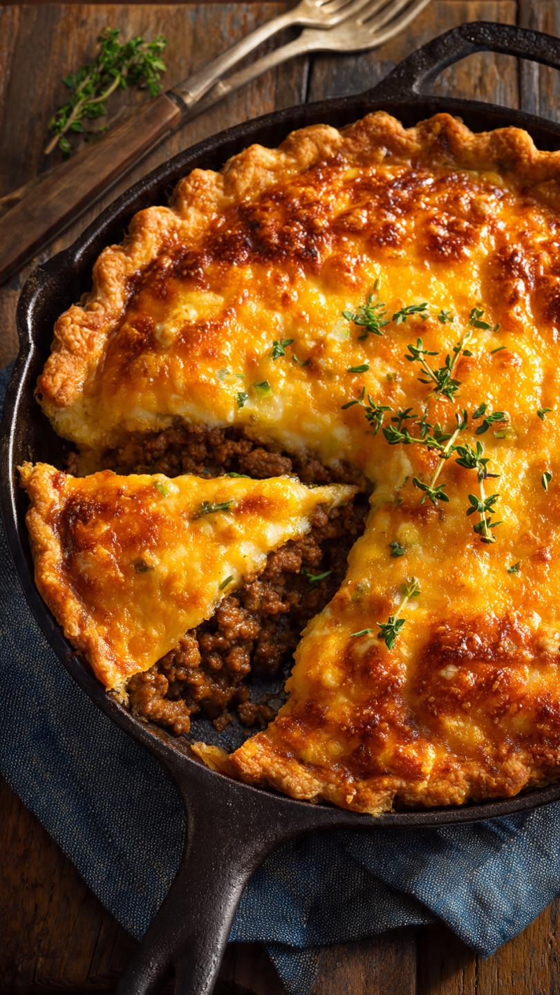 One-Pan Cheeseburger Pie Dinner