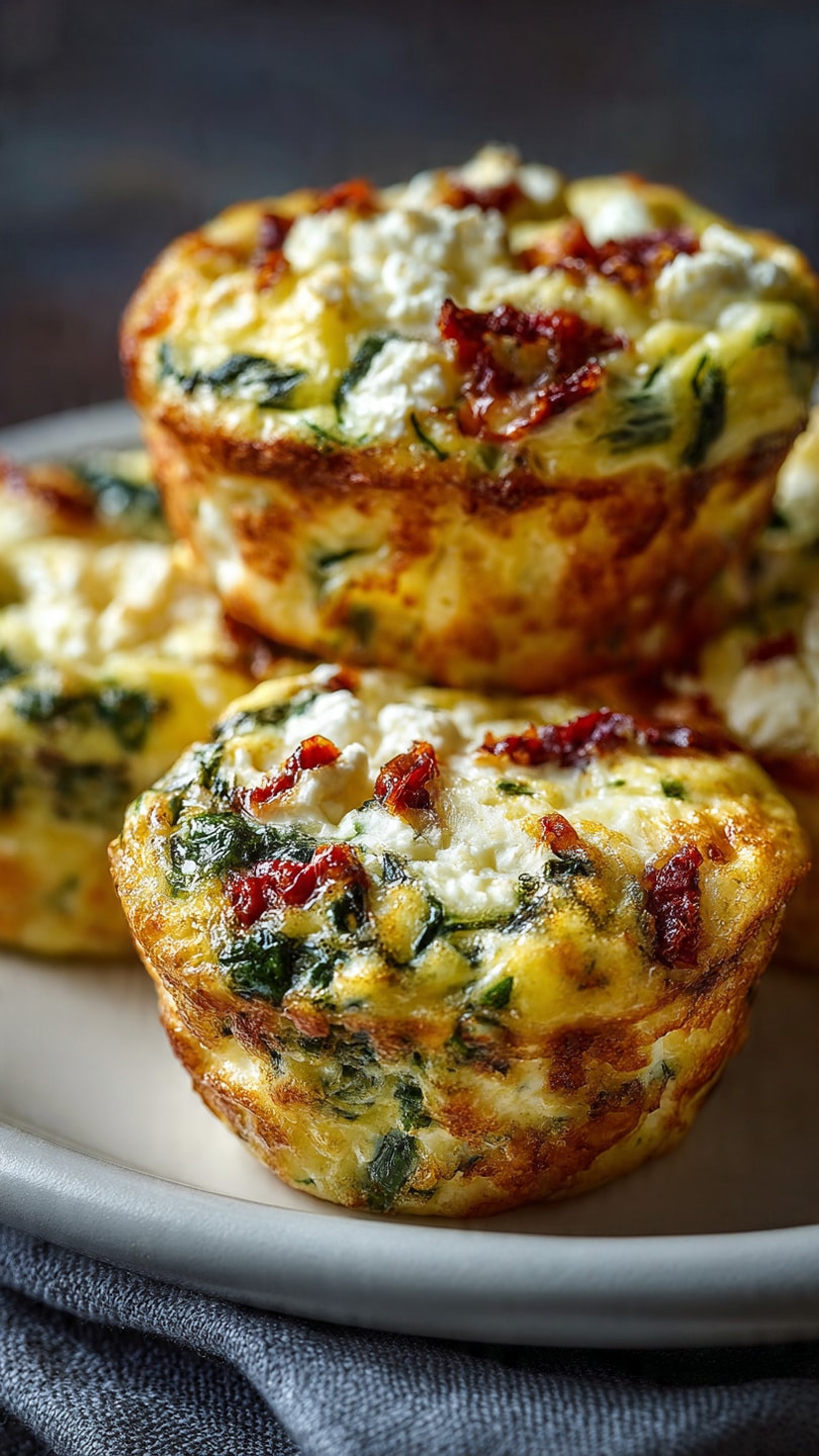 Savory Spinach, Feta, and Sun-Dried Tomato Egg Muffins for a Perfect Breakfast