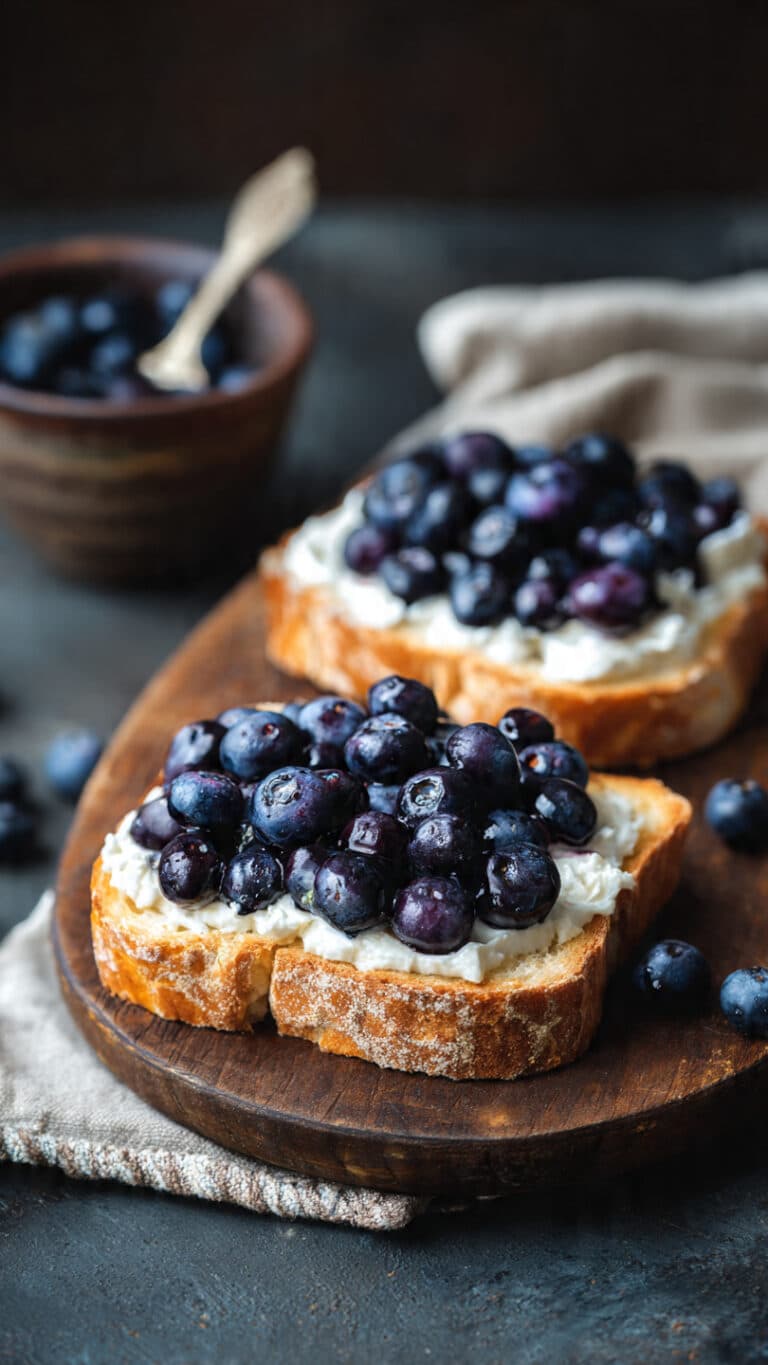 Air Fryer Blueberry Cottage Cheese Toast