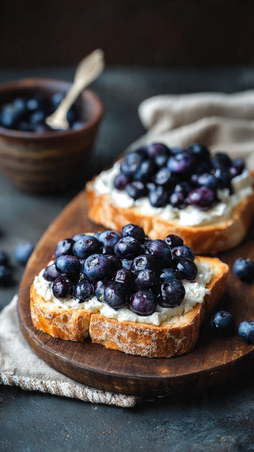 Air Fryer Blueberry Cottage Cheese Toast