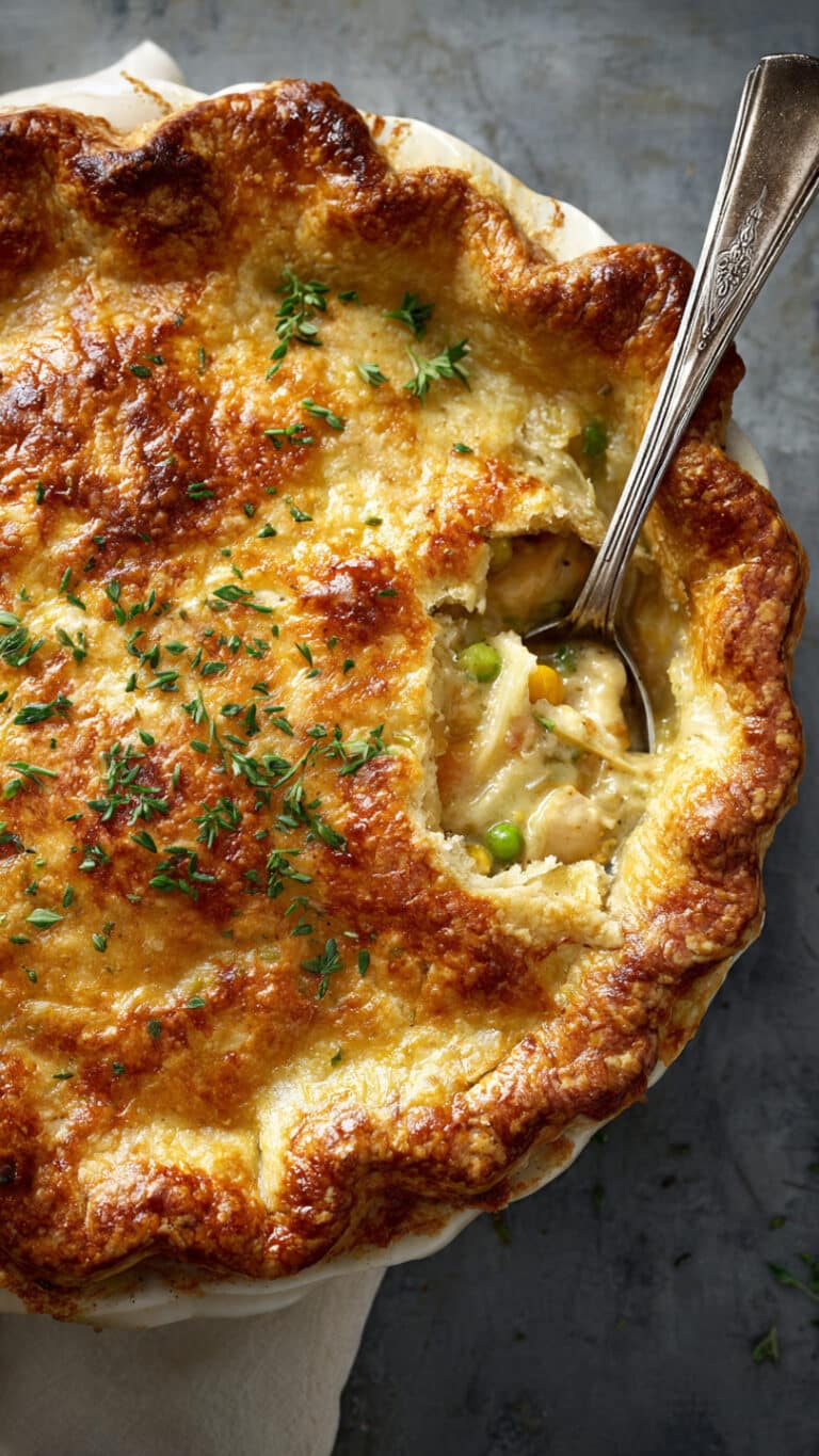 Golden Chicken Pot Pie with Buttery Crust